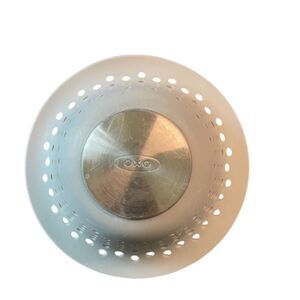 OXO Silicone Bath Drain Protector Gray Mildew-Resistant 4.5" Round